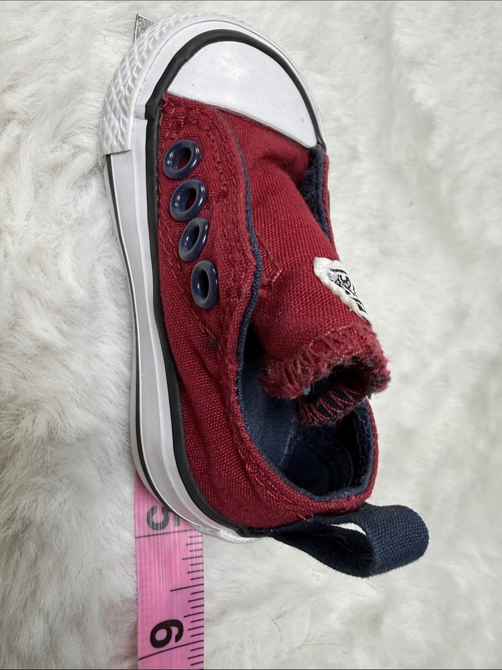 Converse Chuck Taylor All Star Easy On Infant Sz 2 Red Slip On Hook Loop Sneaker